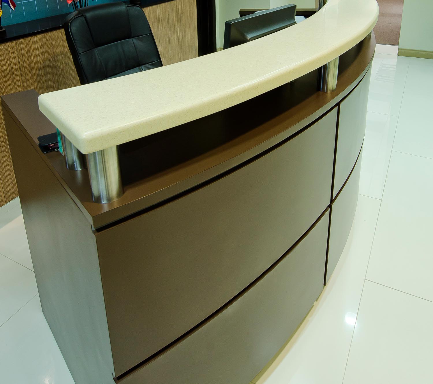 Custom reception desk, office furniture