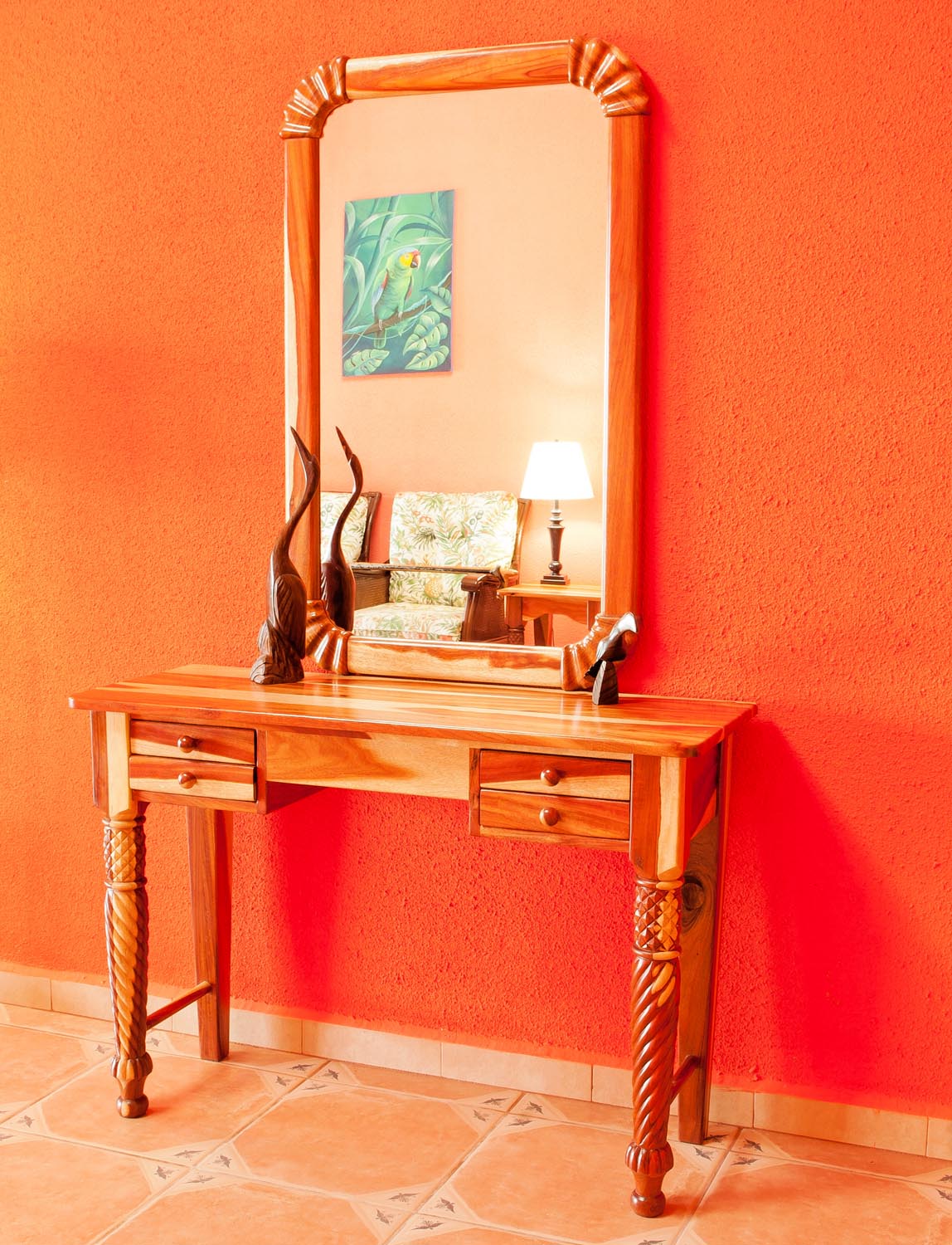 Granadillo entrance table with mirror