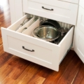 Pot drawer with lid trays